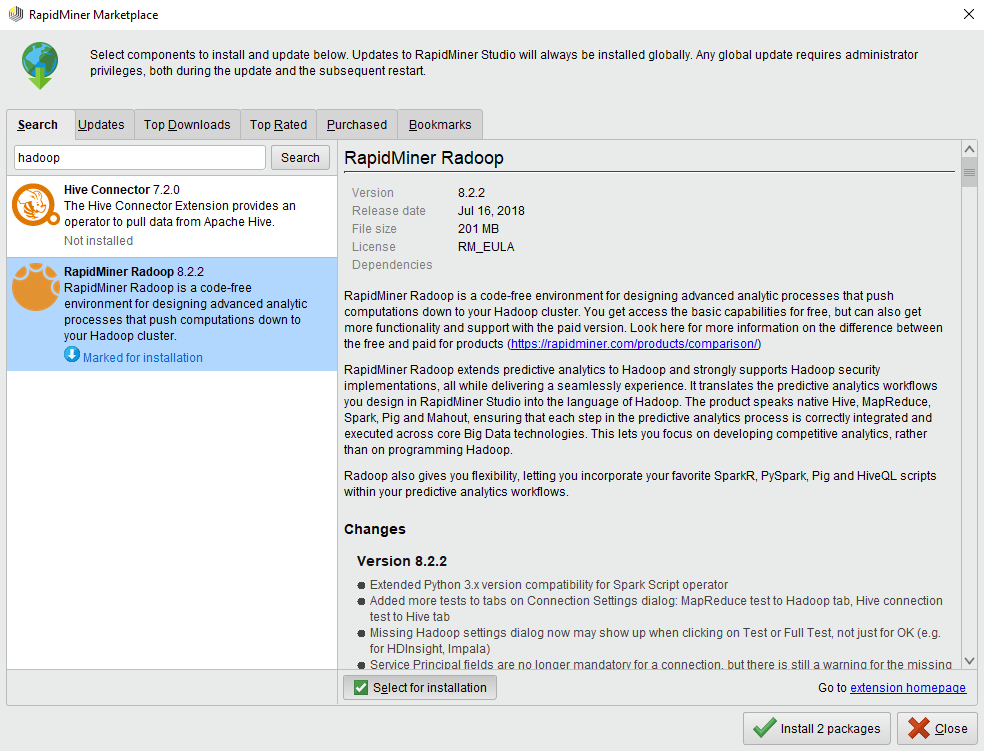 RapidMiner Marketplace 